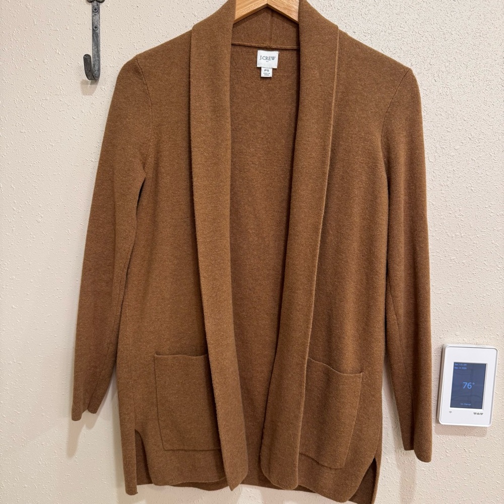 J. Crew Sophie Cotton Open Front Sweater Blazer PS